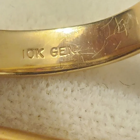 10K Gold Genuine Ruby Sapphire Amethyst Rainbow Band Ring